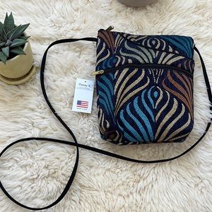 Danny K crossbody bag,NWT.tapestry 10”x9 1/2”